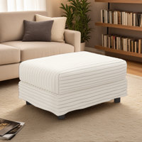31.5"W Plush Corduroy Ottoman For Modular Sectional Sofa Couch, Upholstered Footrest for Living Room, Apartment, Entryway by Mercer41