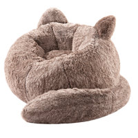 Faux Fur Upholstered Foam Filled Bean Bag Chair for Adults by Trule