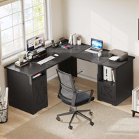 60 Inch Computer Desk Corner Desk with File Drawer by Gracie Oaks