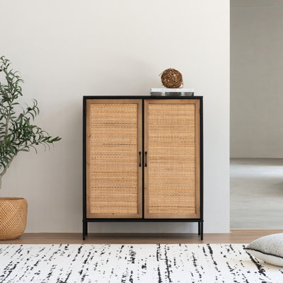 38” Two-Door Indonesian Rattan Storage And Accent Cabinet by Ebern Designs