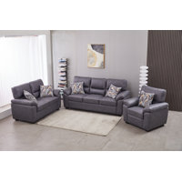 3-Piece Vegan Leather Living Room Set