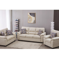 3-Piece Vegan Leather Living Room Set by Latitude Run