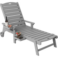 All Weather HIPS Adirondack Outdoor Chaise Lounge Chair with Adjustable Backrest