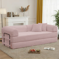 78" Convertible Sofa Futon Sofa Queen Floor Sofa Bed With 2 Pillows - No Assembly Required by Hokku Designs