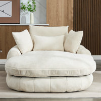 Oversized Chaise Lounge Chair Indoor, Deep Seat Chenille Sleeping Couch, Cloudlike Reading Chair for Living Room, Bedroom, Reading Room by Latitude Run