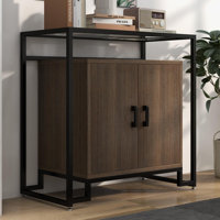 Storage Cabinet with Doors, Space Saving Wooden Buffet Sideboard with Storage, Modern Accent Cabinet with Open Storage Shelves for Bedroom Kitchen Hom by Ebern Designs