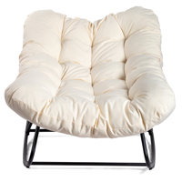Rattan-Woven Metal-Framed Rocking Chair With Cushion by Dakota Fields