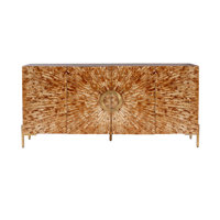 70" Warm Brown Mango & Bone 4-Door Media Credenza_Sideboard by Foundry Select