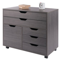Comacho 3-section Multi-storage Mobile Cabinet, Charcoal