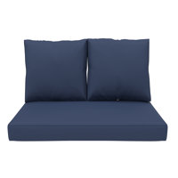 Sunbrella Outdoor Loveseat Cushion, Deep Seat/Back Replacement Cushion 5 Inch by Hokku Designs