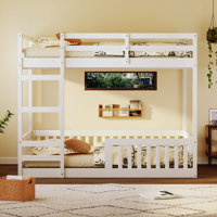 Full Over Full Bunk Bed With Full Guardrails by Harriet Bee