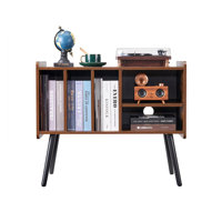 Record Player Stand, Turntable Stand Holds Up to 220 Albums, Vintage Vinyl Record Cabinet with Removable Shelves, Record Player Table with Adjustable by 17 Stories