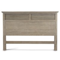 Luxurious Coastal Twin Headboard in Solid Cathedral Cut White Oak with Rich Glazed Driftwood Finish, 57-Inch Wide Timeless Transitional Style Featurin by Red Barrel Studio