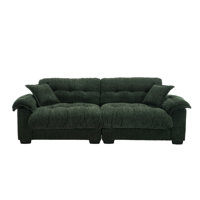 90.55”w Modern Chenille Deep Seat, cloud Couch Sectional With Pillows by Latitude Run