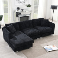 4 - Seater Upholstered Chenille Fabric Sectional by Latitude Run