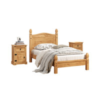 Enye 3 Piece Bed And Nightstands Sets, Two 1 Door 1 Drawer Nightstand & One Rustic Bed by Millwood Pines