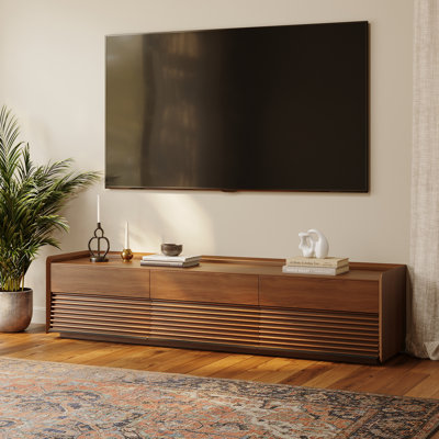 Mid-Century Modern TV Stand, Pre-Assembled by POVISON