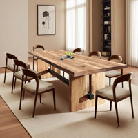 Bushey Industrial Style Solid Wood Dining Table and Chair Set by George Oliver