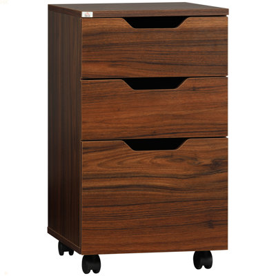 3 Drawer Office Storage Cabinet, Under Desk Cabinet With Wheels by Ebern Designs