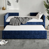 Upholstered Daybed With Trundle And 3 Storage Drawers by Latitude Run
