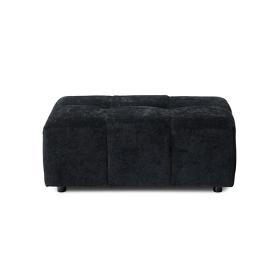 Kay Crumley Upholstered Modern Linen Fabric Ottoman