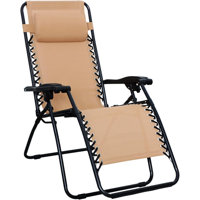 Outdoor Zero Gravity Mesh Lounge Chair with Pillow, Folding Reclining and Textilene Adjustable