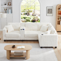 Sectional Sofa With Cupholder Console And Usb Port by Mercer41