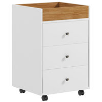 Drawer Home Office Storage Cabinet, Office Drawer On Wheels With Removable Tray, Under Desk Printer Stand With Storage, by Millwood Pines