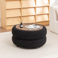 Upholstered Round Storage Ottoman