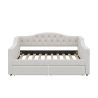 Twin XL Size Daybed With LED Belt And 2 Drawers