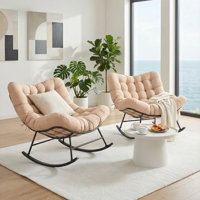 Oversized Patio Rocking Chair With Cushion Set Of 2 by Red Barrel Studio
