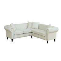2-Piece Button Tufted Upholstered Chesterfield Sectional Sofa Set by Charlton Home