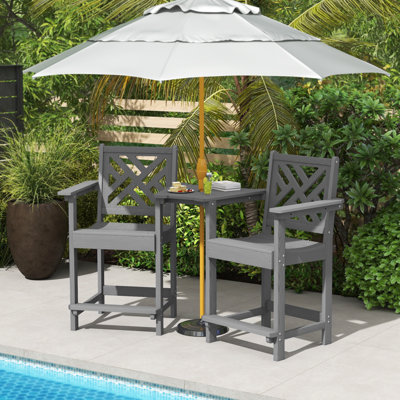 Outdoor Bar Chair Adirondack Chairs With Table Side Chair- Poly Outdoor Furniture