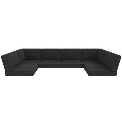 Outdoor Furniture Replacement Cushions for 6 Seat Patio Rattan Wicker Sectional Conversation Sofa Set, 14-Piece Cushions Set by Hokku Designs