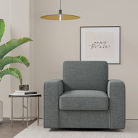 Modern Upholstered Sofa For Single, Rotatable Arm Chair With Thick Cushion And Removable Backrest, Comfy Lounger For Small Apartment, Dorm, Or Guest R