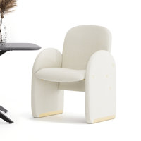 Modern Upholstered Dining Chair Full Back Armchair With Metal Detor Legs by Latitude Run