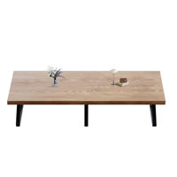10-person solid wood rectangular conference table by 17 Stories