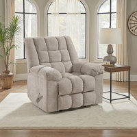 Gabriel 41" Traditional Chenille Fabric Rocker Reclining Chair with Gentle Rocking Motion & Pull-Handle Recline