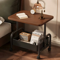 Classic Style Rolling Side Table - Mobile End Table With Wheels For Living Room, Bedroom, Or Office - Compact Couch Table With Storage Shelf by 17 Stories