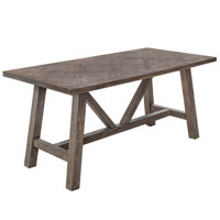 American Rustic Rectangular Pine 63" Solid Wood Dining Table For 4-6 People For Kitchen, Dining Room by Ophelia & Co.