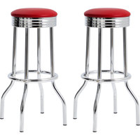 2pcs Bar Seats - Contemporary With Retro Diner 1950s Style And Of 2 Dining Stools Accents by George Oliver