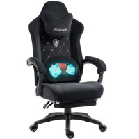 Dowinx Fabric Gaming Chair with Heated Massage, High Back PC Chair with Pocket Spring Cushion by Hokku Designs