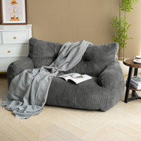 Colman 59" Wide Bean Bag Chair,Corduroy Lazy Sofa,Loveseat by Trule