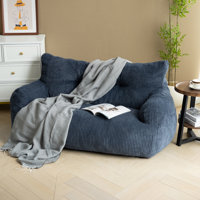 Colman 59" Wide Bean Bag Chair,Corduroy Lazy Sofa,Loveseat
