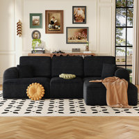 3 Piece Upholstered Modern Sectional Sofa With Pillow, No Assembly Required by Mercer41