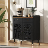 Carved Buffet Sideboard Cabinet , Coffee Bar Cabinet 1 Drawer &2 Doors by Winston Porter