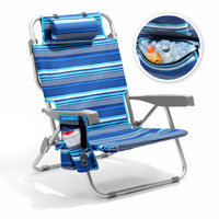 Aluminum Folding Adjustable Headrest Medium Beach Chair by Arlmont & Co.