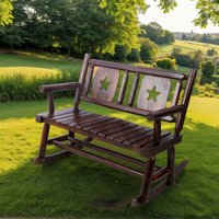 Carbonized Wooden Porch Rocker – Durable Double Outdoor Rocking Chair With Ergonomic Seat For Backyard Relaxation by Millwood Pines