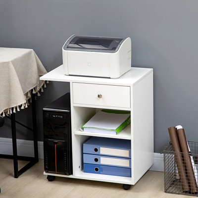 Modern Mobile Printer Stand, Rolling File Cabinet With Wheels by Highland Dunes