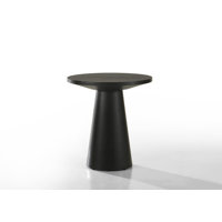 Jasper Ebony  20"W Round Console Table With Pedestal Base by Latitude Run